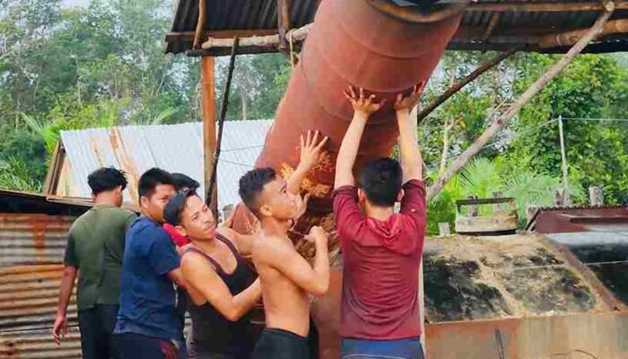 Polres Muba,Dan Polsek Sanga Desa Jajaran Tetap Komitmen Upaya Tertibkan Kegiatan Penyulingan Minyak Ilegal