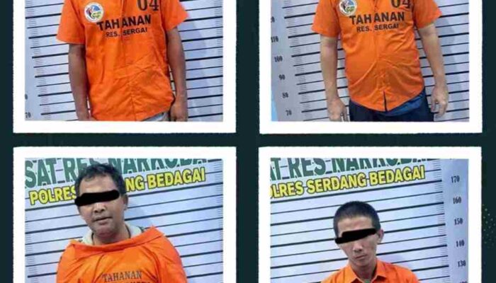Satnarkoba Polres Sergai Meringkus 4 Pria Membawa 299,74 gram Sabu