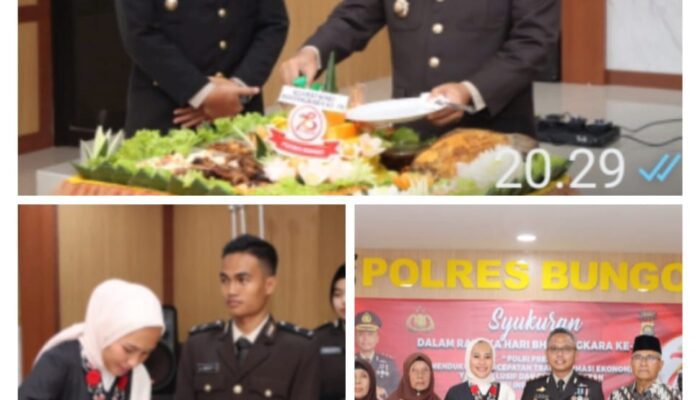 Polres Bungo Menggelar Syukuran Dalam Rangka Hari Bhayangkara Ke-78 Tahun 2024.