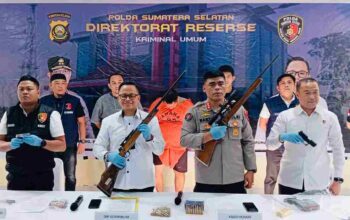 Tim Ditreskrimum Polda Sumsel Bekuk Seorang ASN Amankan 4 Pucuk Senpi 5 Magazen dan 327 Butir Peluru Tajam