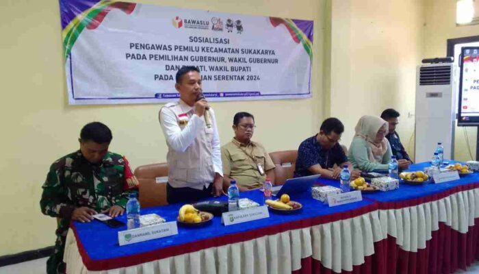 Panwaslu Sukakarya, Gelar Sosialisasi Pilkada Tahun 2024