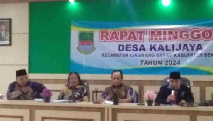 Pemdes Kali Jaya Gelar Rapat Minggon Mengenai Taat Bayar Pajak