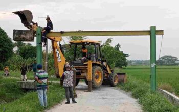 Portal Jalan Dusun 3 Desa Kota Galuh Dibongkar Dinas PUPR Sergai, Begini Tanggapan Baba