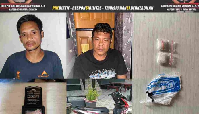 2 Orang Terduga Pengedar Narkoba Berhasil Diamankan Tim Satres-Narkoba Musi Rawas 
