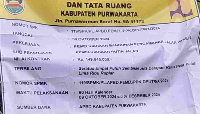 PROYEK PEMELIHARAAN BANGUNAN PENGAMANAN JALAN PAKIT 5 DIDUGA AJANG KORUPSI DINAS DAN PENYEDIA JASA 