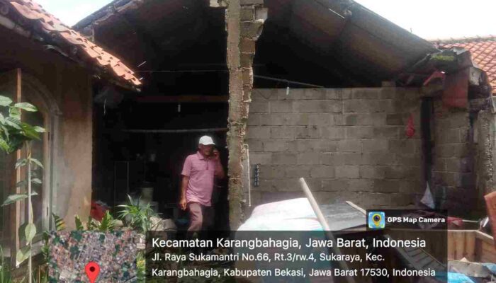 Jajaran Pemerintah Desa Sukaraya Gerak Cepat Bantu Korban Rumah Roboh