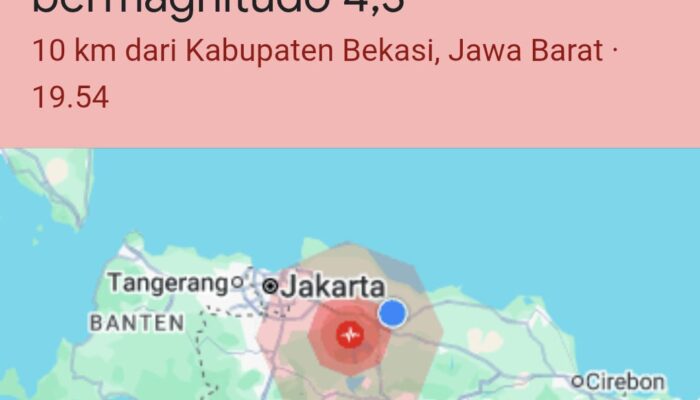 Gempa 4,9 SR Guncang Bekasi dan Sekitarnya Ini Penjelasan BMKG