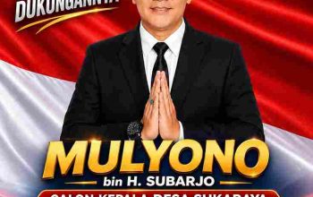 Mulyono (Aji Yono) Siap Maju sebagai Calon Kepala Desa Sukaraya Periode 2026–2034 Usung Jargon “Bersama Kita Bisa”