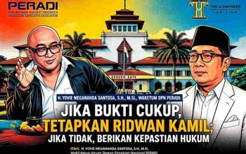 Jangan Gantung Ridwan Kamil dalam Ketidakpastian Hukum – Pandangan H. Yovie Megananda Santosa, S.H., M.Si., Waketum DPN PERADI