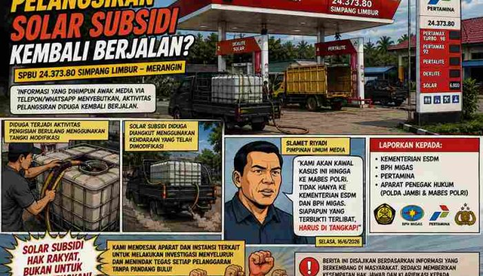 Diduga Kembali Beroperasi, Kasus Pelangsiran Solar Subsidi di Merangin Terus Dikawal hingga Mabes Polri