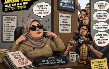 Kepsek SMAN 1 Telukjambe Bungkam Saat Dikonfirmasi dugaan Sertifikat Palsu Jalur Prestasi Non Akademik & Rekayasa Jalur Domisili Zonasi, Ade Gentong: “Keterbukaan Informasi Publik Jangan Hanya Jadi Kamuflase”