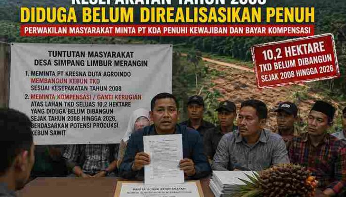 Kesepakatan Tahun 2008 Diduga Belum Direalisasikan Penuh, Perwakilan Masyarakat Minta PT KDA Penuhi Kewajiban dan Bayar Kompensasi