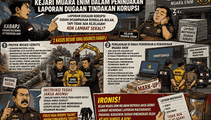 KABAPJ MENYOROTI LAMBATNYA KINERJA KEJARI MUARA ENIM DALAM PENINDAKAN LAPORAN DUGAAN TINDAKAN KORUPSI