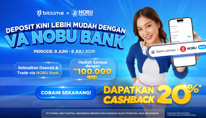 Bittime Gandeng Nobu Bank Luncurkan Program Cashback “10 Menit dari Indonesia ke Wall Street” untuk Akses Investasi Aset Global