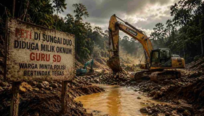 Diduga Oknum Guru SD Kendalikan PETI di Hutan Produksi Sungai Duo, Warga Desak Polisi Bertindak Tanpa Tebang Pilih