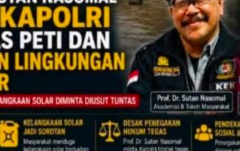 Prof. Dr. Sutan Nasomal Desak Kapolri Berantas PETI dan Kejahatan Lingkungan di Sumbar, Dugaan Keterkaitan Kelangkaan Solar Diminta Diusut Tuntas