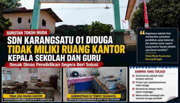 Jaelani Soroti Minimnya Fasilitas SDN Karangsatu 01, Desak Dinas Pendidikan Segera Bangun Ruang Kantor Kepala Sekolah