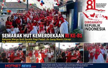 Semarak HUT RI ke-81, Ratusan Warga Sukamantri Padati Jalan Gang Mantri Cecep Ikuti Senam Bersama