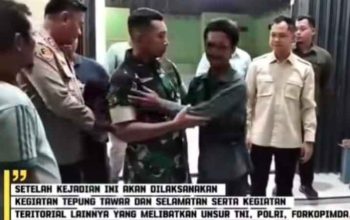 TEMENGGUNG SUKU ANAK DALAM SAMPAIKAN PERMINTAAN MAAF KEPADA INSTITUSI TNI, DANDIM 0420/SARKO BERSAMA FORKOPIMDA GELAR TEPUNG TAWAR DAN SELAMATAN