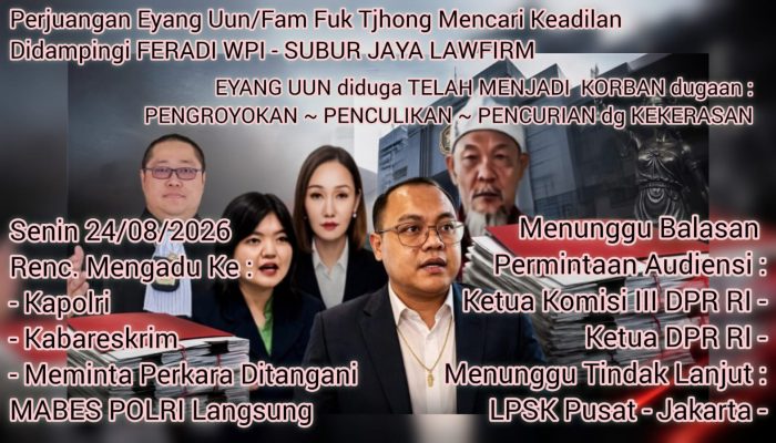 Penanganan Perkara Uun/Fam Fuk Tjhong di Polda Banten diduga Janggal, Uun akan Mengadu ke Kapolri & Kabareskrim