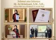 Ketum FERADI WPI ucapkan selamat kepada Hj. Ari Kristiyani, S.M., S.H., (Ketua PBH Area Feradi Wpi) atas raih gelar Sarjana Hukum Universitas Dirgantara Marsekal Suryadarma (UNSURYA)