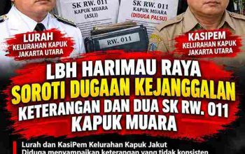 LBH HARIMAU RAYA: KEJANGGALAN DOKUMEN HARUS DIUJI, KEBENARAN HARUS DIUNGKAP!